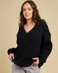 Knitwear|Jumpers & Hoodies*Pink Diamond Celeste Knit Jump Black