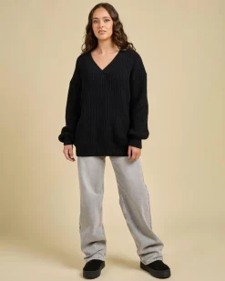Knitwear|Jumpers & Hoodies*Pink Diamond Celeste Knit Jump Black