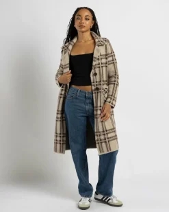 Jackets & Coats*Ava And Ever Central Park Knit Coatigan Beige/brown Check