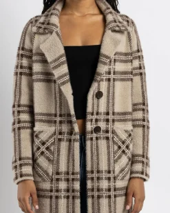 Jackets & Coats*Ava And Ever Central Park Knit Coatigan Beige/brown Check