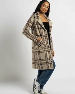 Jackets & Coats*Ava And Ever Central Park Knit Coatigan Beige/brown Check