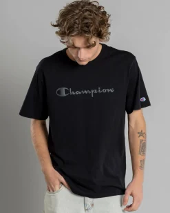 Activewear|Tops & T-Shirts*Champion Puff Script T-Shirt Black