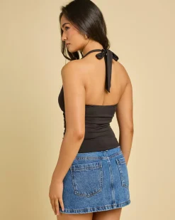 Tops*Ava And Ever Charlotte Halter Top Black