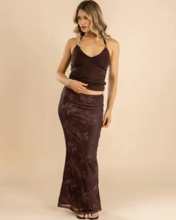 Tops*Ava And Ever Charlotte Halter Top Espresso