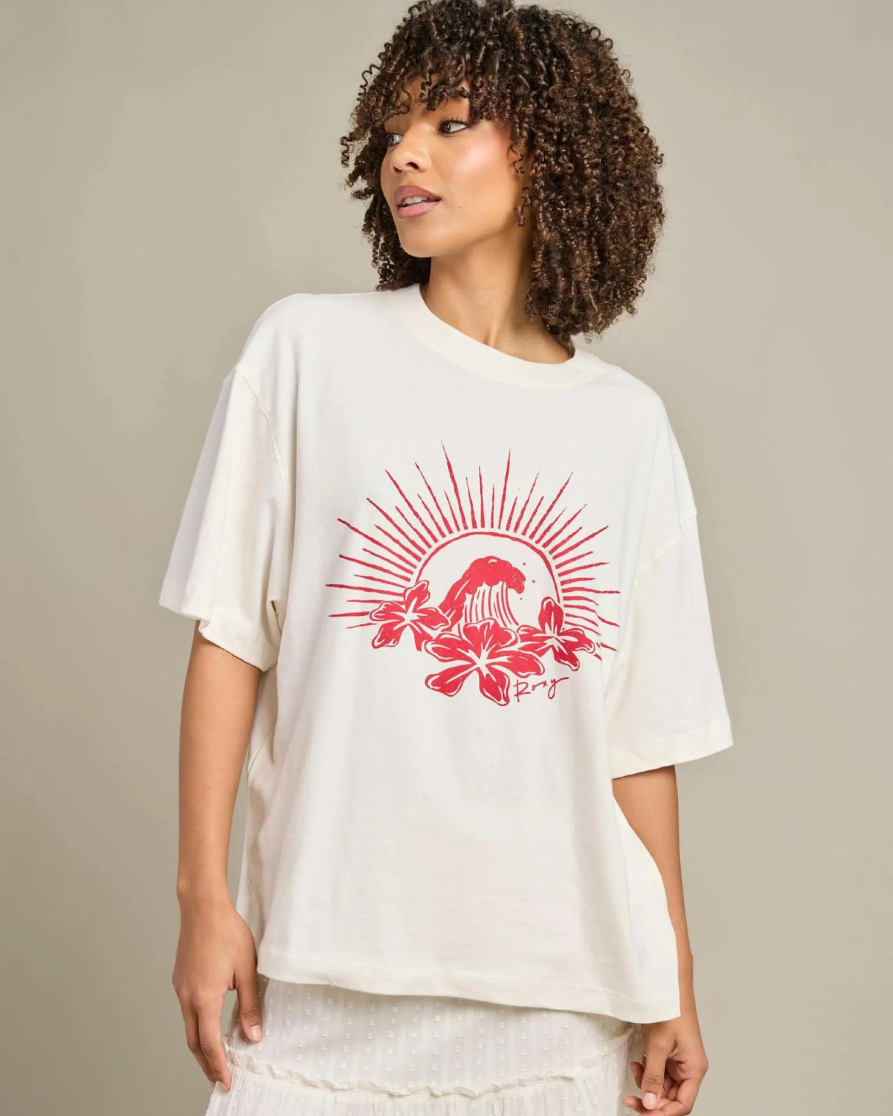 Tops*Roxy Chaser T-Shirt Egret