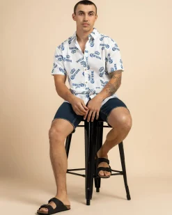 Tops & T-Shirts*Corona Chasin Tides Short Sleeve Shirt Beige