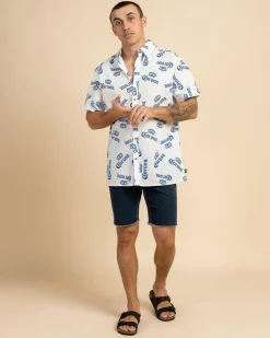 Tops & T-Shirts*Corona Chasin Tides Short Sleeve Shirt Beige