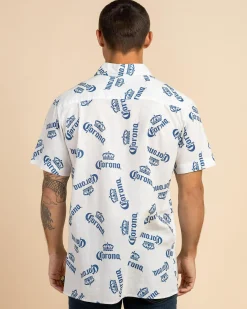 Tops & T-Shirts*Corona Chasin Tides Short Sleeve Shirt Beige