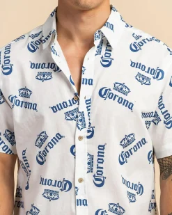 Tops & T-Shirts*Corona Chasin Tides Short Sleeve Shirt Beige