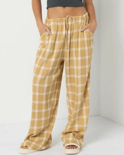 Bottoms*Billabong Checked Out Beach Pants Hemp 2