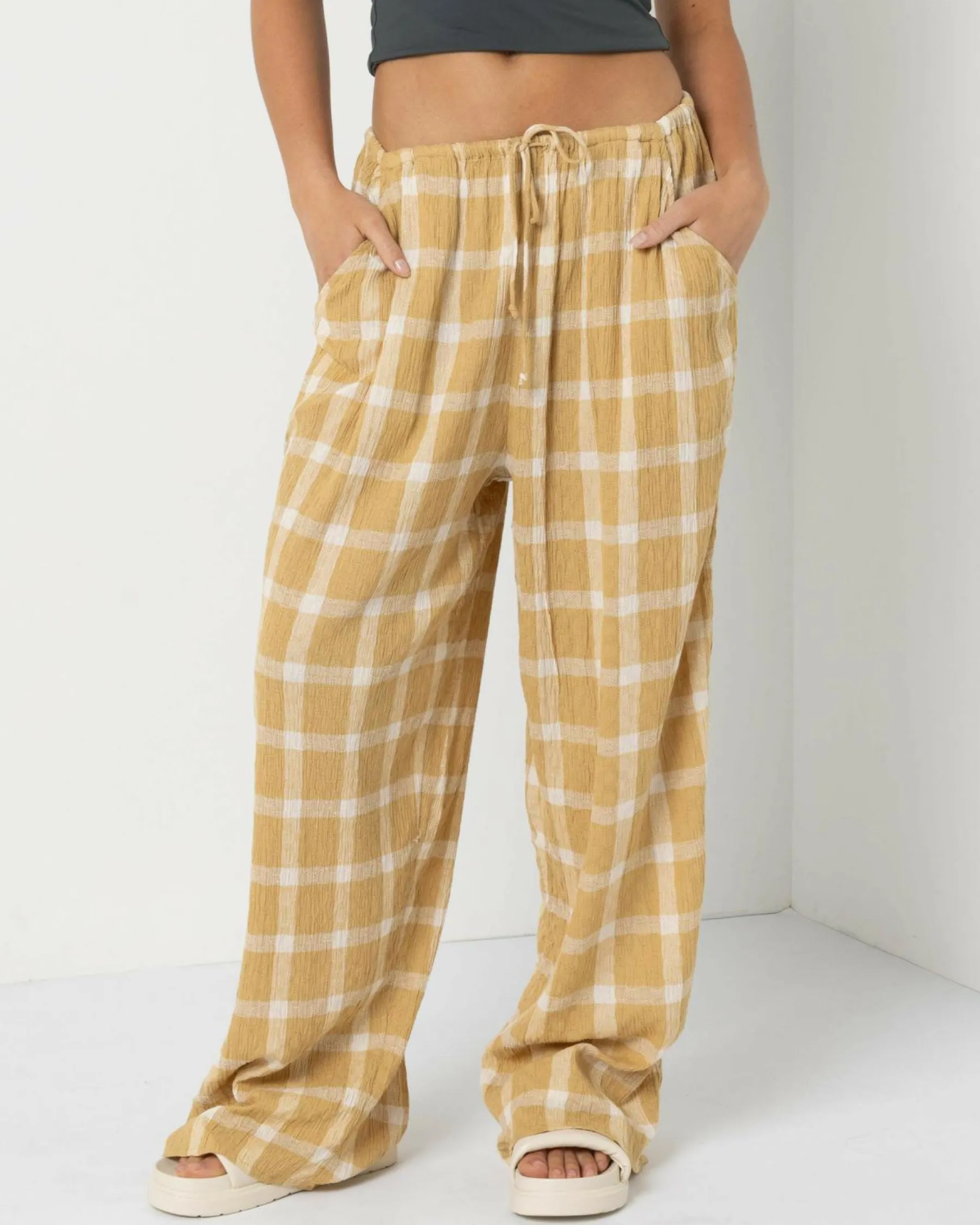 Bottoms*Billabong Checked Out Beach Pants Hemp 2