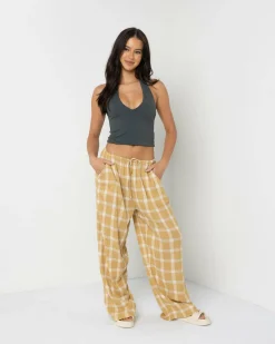 Bottoms*Billabong Checked Out Beach Pants Hemp 2