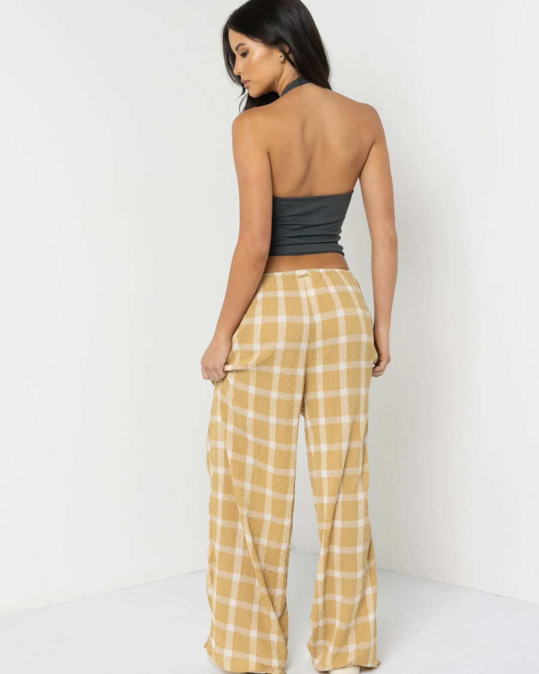 Bottoms*Billabong Checked Out Beach Pants Hemp 2