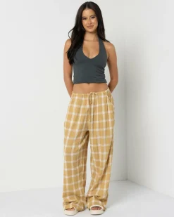 Bottoms*Billabong Checked Out Beach Pants Hemp 2