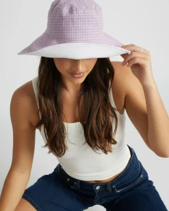 Sale Checked Out Reversible Bucket Hat Women Headwear