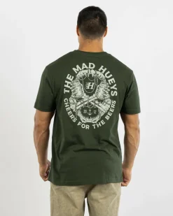 Tops & T-Shirts*The Mad Hueys Cheers And Beers T-Shirt Oil Green