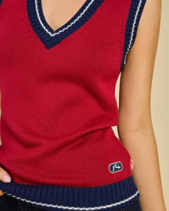 Online Cherry Pop Skimmer Knit Vest Women Tops