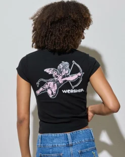 Discount Cherub Cap Sleeve T-Shirt Women Tops