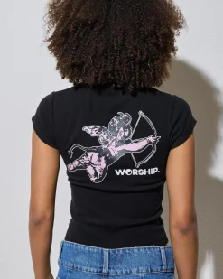 Discount Cherub Cap Sleeve T-Shirt Women Tops