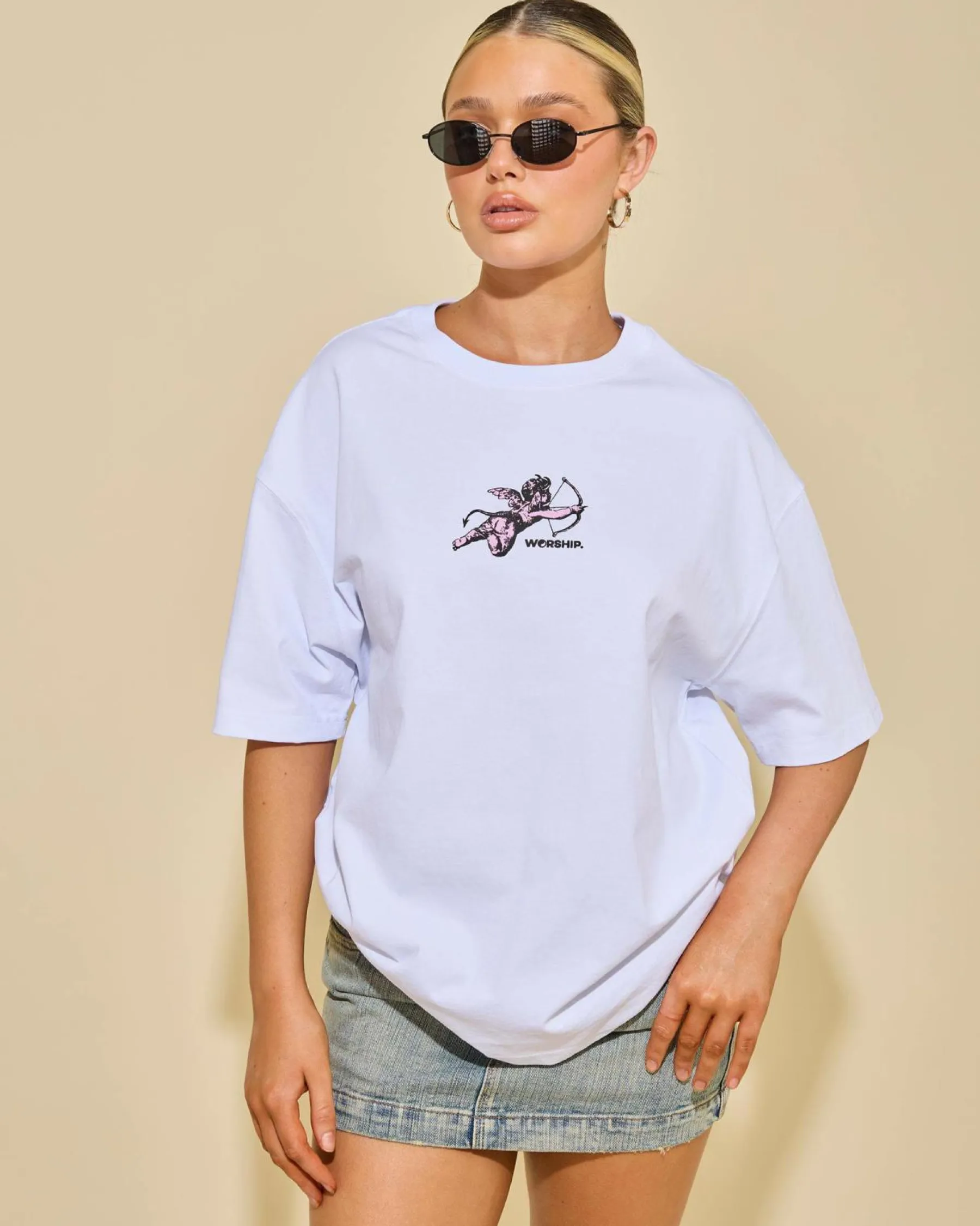 Tops*Worship Supplies Cherub Relaxed Fit T-Shirt White