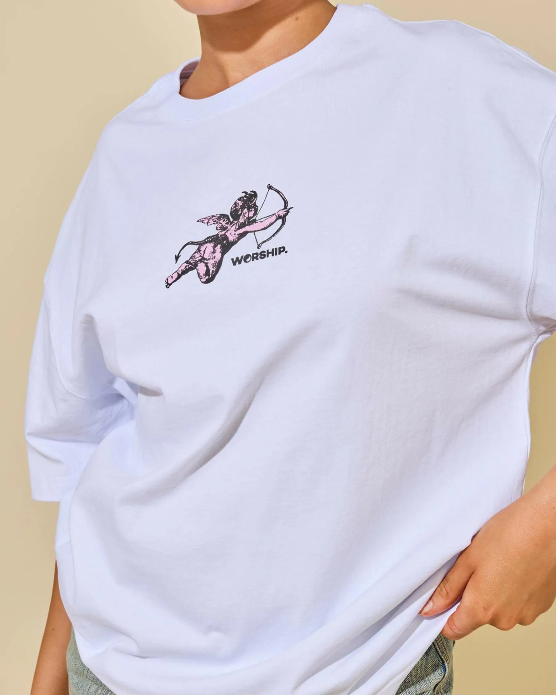 Tops*Worship Supplies Cherub Relaxed Fit T-Shirt White