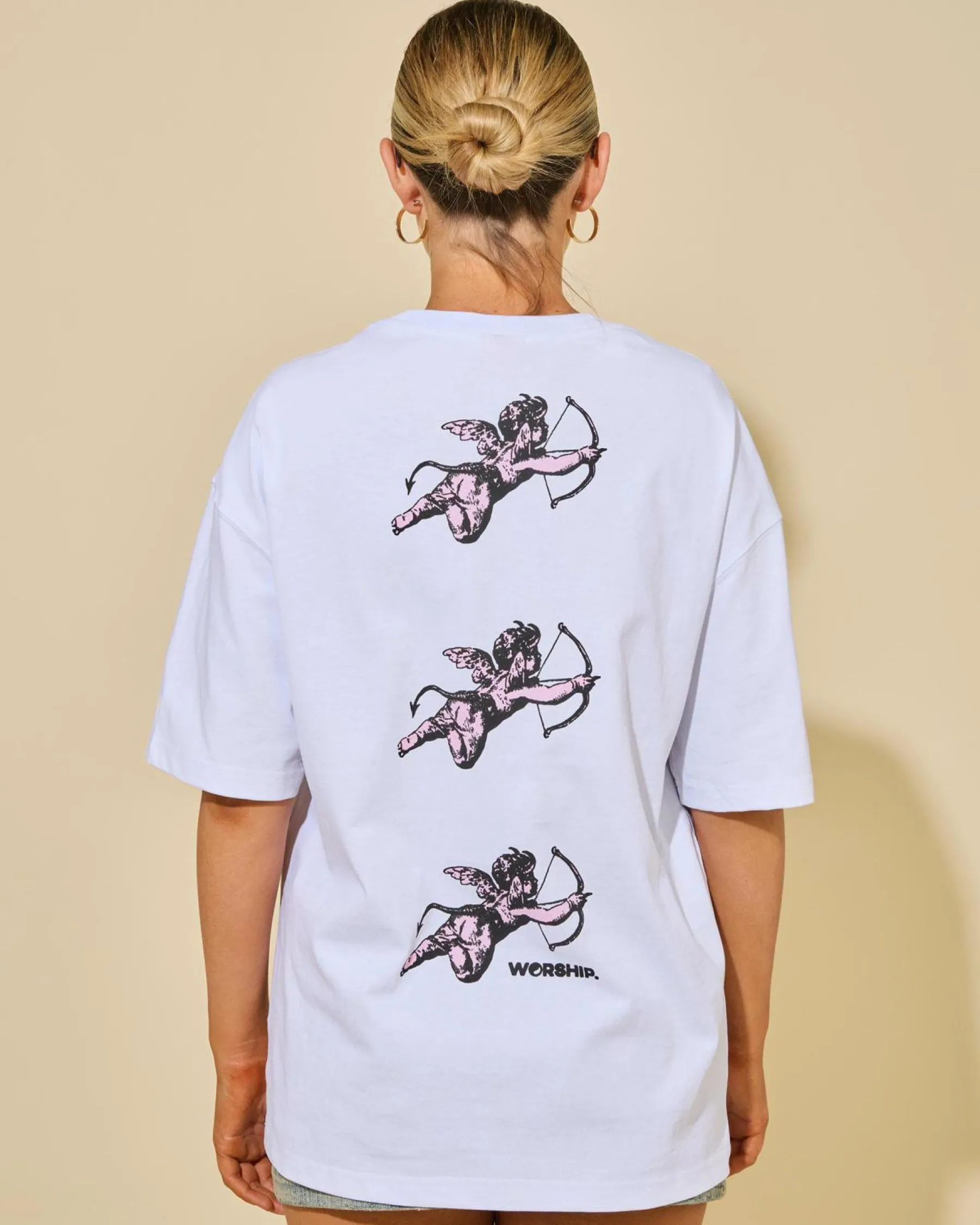 Tops*Worship Supplies Cherub Relaxed Fit T-Shirt White