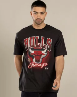 Tops & T-Shirts*Mitchell & Ness Chicago Bulls Frame T-Shirt Faded Black