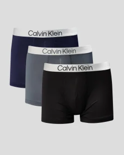 Underwear & Sleepwear*Calvin Klein Chromatic Trunk 3 Pack Black/peacoat/turbulence