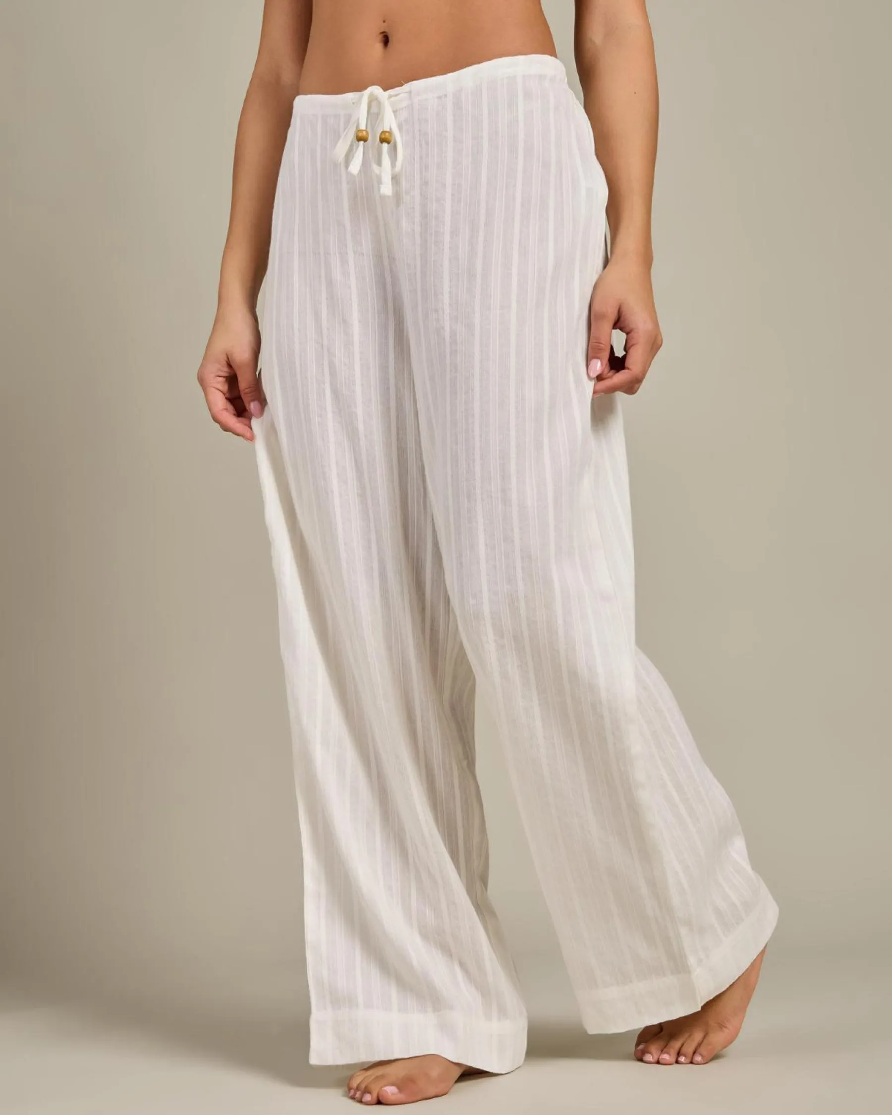 Bottoms*Rusty Cici Sheer Beach Pants White
