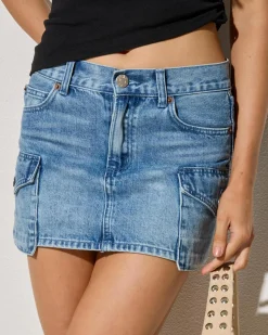 Sale Claire Cargo Denim Skirt Women Denim|Bottoms