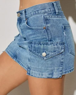 Sale Claire Cargo Denim Skirt Women Denim|Bottoms