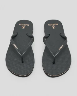 Flip Flops*Kustom Classic Diamante Thongs Rose Gold