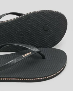 Flip Flops*Kustom Classic Diamante Thongs Rose Gold