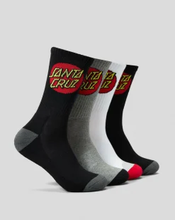 Socks*Santa Cruz Classic Dot Crew Socks 4 Pack Multi