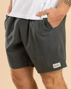 Shorts & Bottoms|Linen Blend*Rhythm Classic Linen Jam Shorts Silver Pine