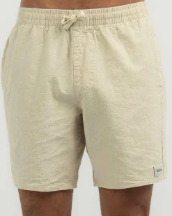 Shorts & Bottoms|Linen Blend*Rhythm Classic Linen Jam Shorts Sand