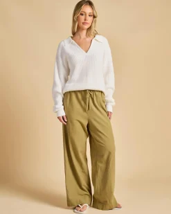 Classic Pants Women Linen Blend|Bottoms