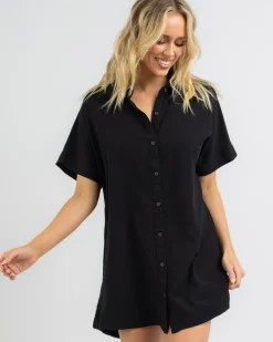 Clearance Classic Shirt Dress Women Linen Blend|Dresses