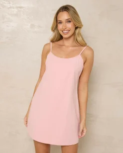 Classic Slip Dress Women Linen Blend|Dresses