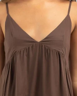 Online Classic Tiered Mini Dress Women Linen Blend|Dresses