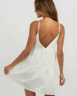 Linen Blend|Dresses*Rhythm Classic Tiered Mini Dress White