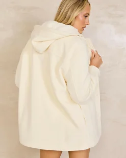 Jackets & Coats*Mooloola Claudia Hooded Shacket Alabaster