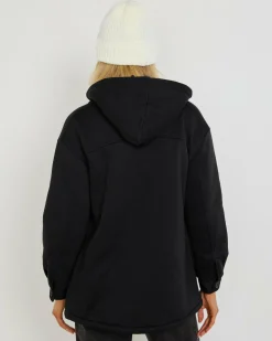 Jackets & Coats*Mooloola Claudia Hooded Shacket Black/black