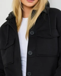 Jackets & Coats*Mooloola Claudia Hooded Shacket Black/black