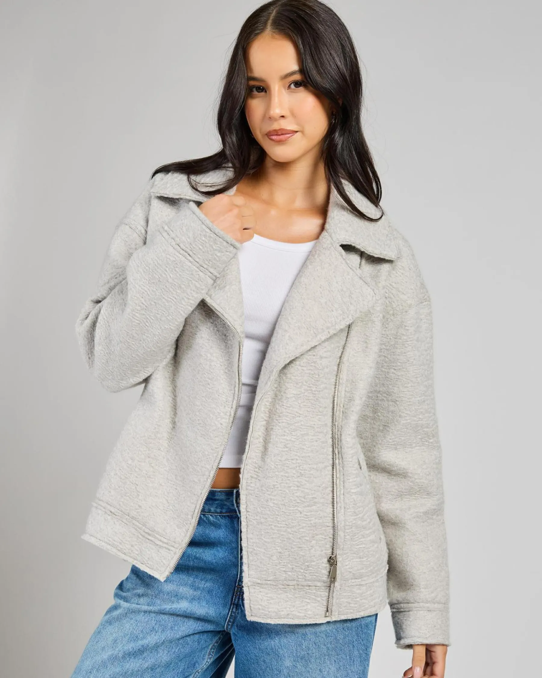 Jackets & Coats*Ava And Ever Cleo Boucle Jacket Light Grey
