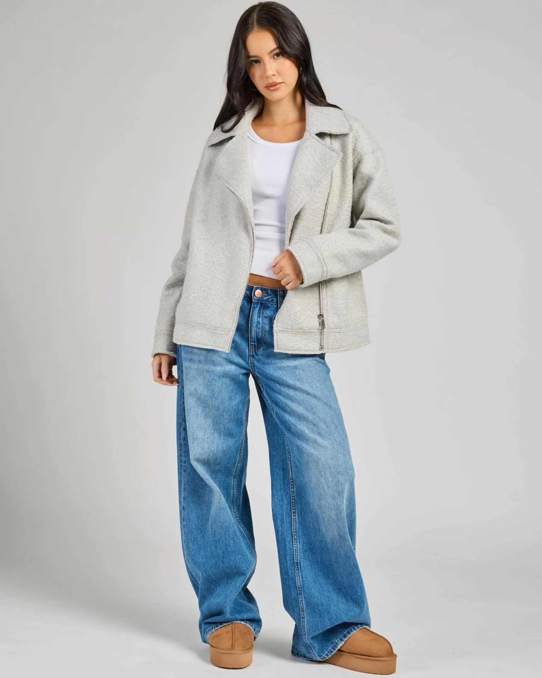 Jackets & Coats*Ava And Ever Cleo Boucle Jacket Light Grey