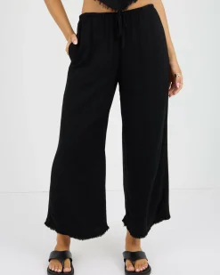 Sets|Linen Blend*Mooloola Cleo Dallis Pants Black