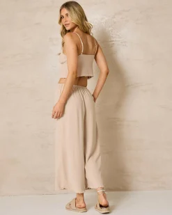 Sets|Linen Blend*Mooloola Cleo Dallis Pants Taupe