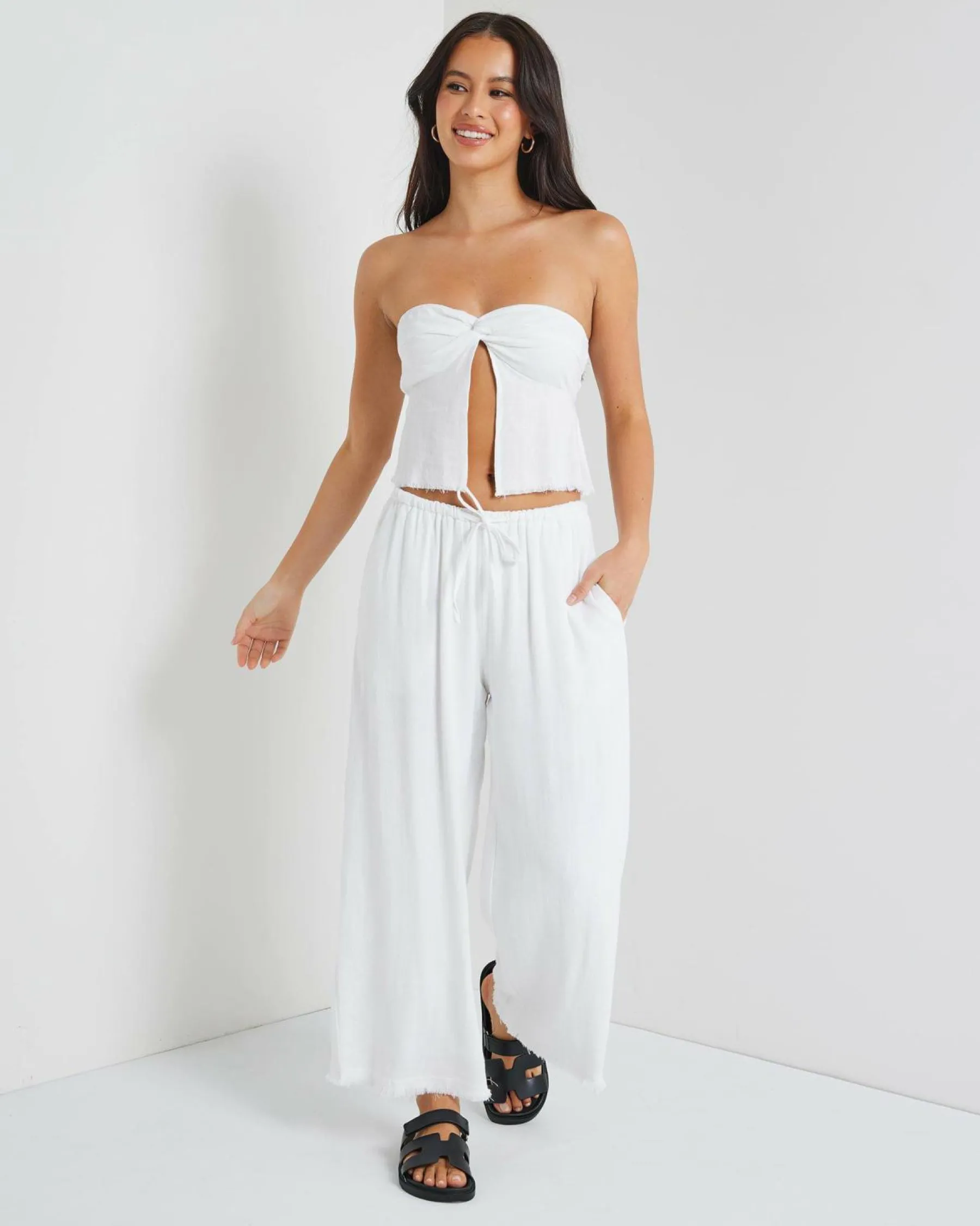 Sets|Linen Blend*Mooloola Cleo Dallis Pants White