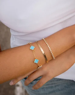Jewelry|Jewelry*Karyn In LA Clover Bracelet Pack Turq/gold